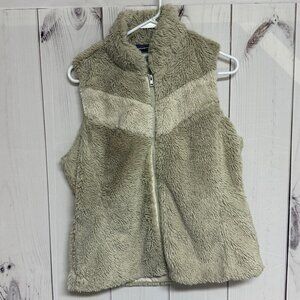 Patagonia W’s Pelage Vest Women’s Large Oatmeal/Beige‎ Fuzzy EUC